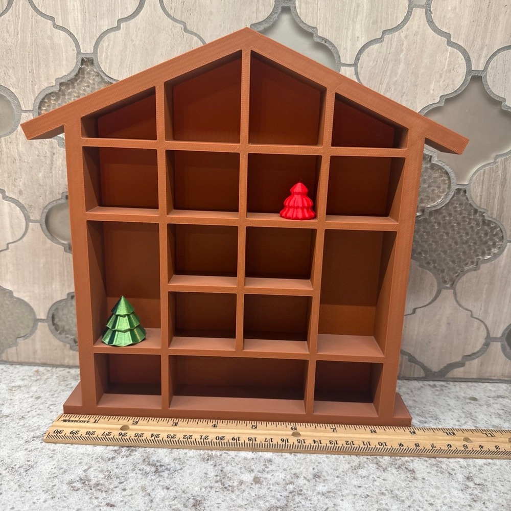 House Shaped Trinket Tray Display 1:12 Brown Miniatures Minis 9"x9.5"‎ 3D print
